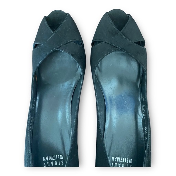 STUART WEITZMAN black suede platform heels size 8.5 - Picture 10 of 10